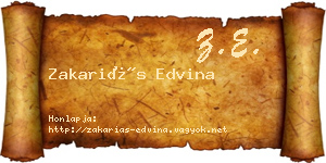 Zakariás Edvina névjegykártya